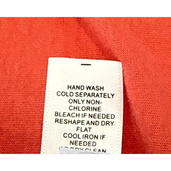 J. Jill Women's Long Sleeve Embroidered Three Button Cotton Coral Tee Top Size L - Picture 5 of 7